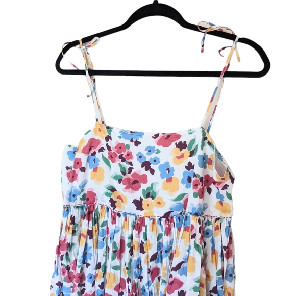 NEW THE GREAT The Dainty Dress Tropical Floral Midi Dress Size Large - Picture 8 of 12